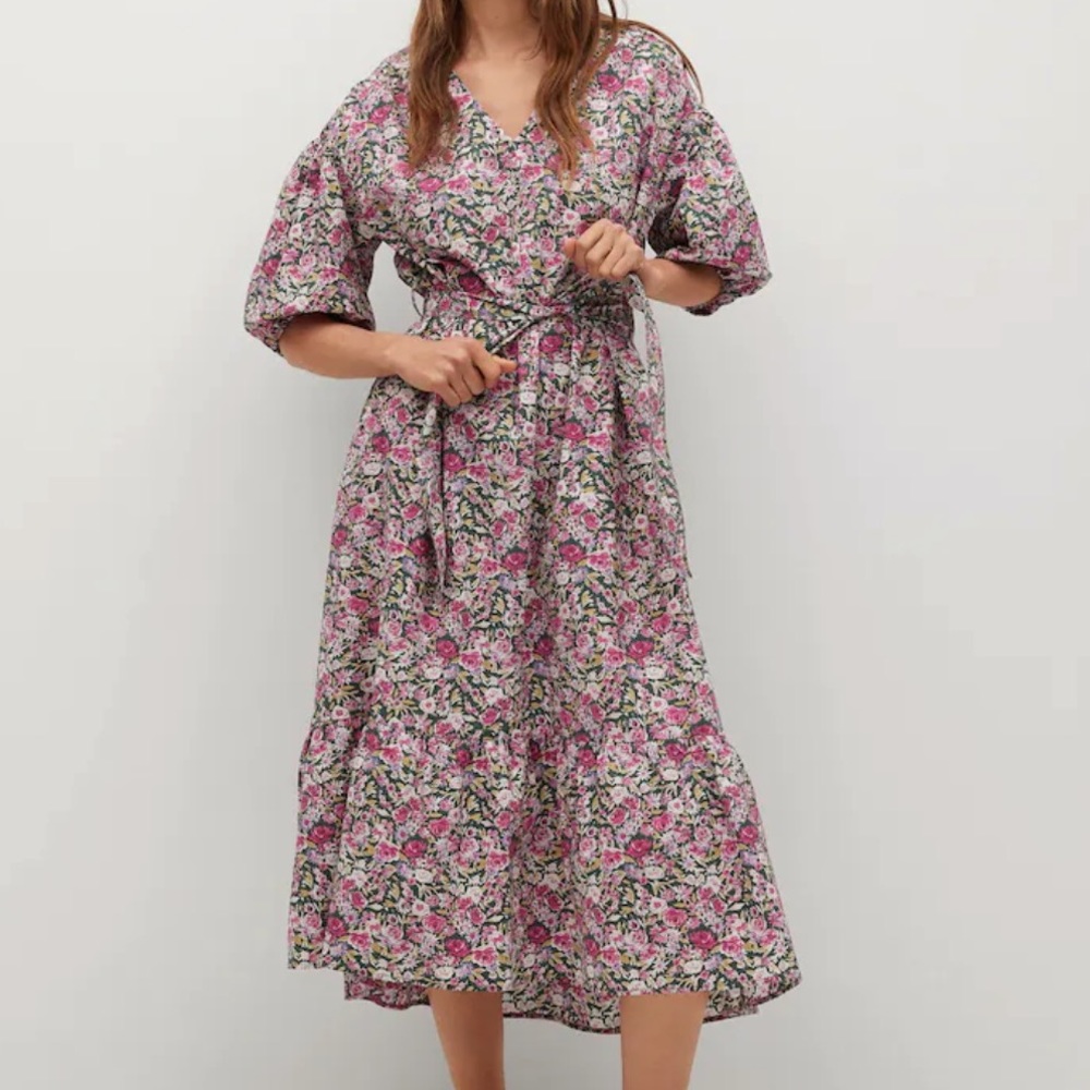 Mango Flowers Cotton Dress